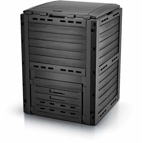 VOUNOT Composteur De Jardin 300L Qualité Supérieure Pour Jardin Déchets Imitation Style Bois Noir 1 VOUNOT Composteur De Jardin 300L Qualité Supérieure Pour Jardin Déchets Imitation Style Bois Noir