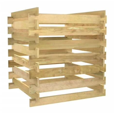 VidaXL Composteur De Jardin à Lattes 90x90x90 Cm Bois De Pin Imprégné - Brun 2 VidaXL Composteur De Jardin à Lattes 90x90x90 Cm Bois De Pin Imprégné - Brun – Image 2