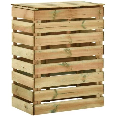 Hommoo Composteur De Jardin A Lattes 2 Pcs 80x50x100 Cm Pin Impregne 3 Hommoo Composteur De Jardin A Lattes 2 Pcs 80x50x100 Cm Pin Impregne – Image 3