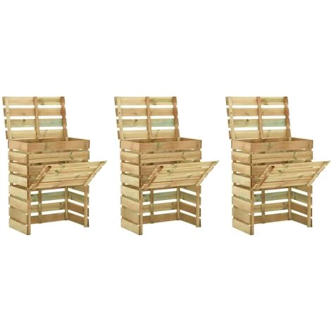 Hommoo Composteur De Jardin A Lattes 3 Pcs 80x50x100 Cm Pin Impregne 1 Hommoo Composteur De Jardin A Lattes 3 Pcs 80x50x100 Cm Pin Impregne