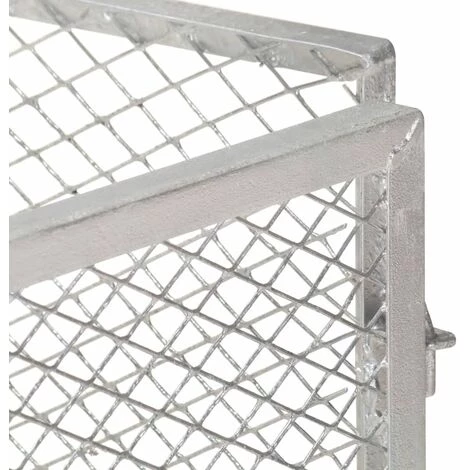 TRUE DEAL Composteur De Jardin 85x85x70 Cm Fer Galvanisé 2 TRUE DEAL Composteur De Jardin 85x85x70 Cm Fer Galvanisé – Image 2