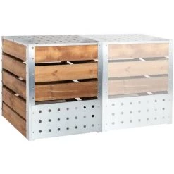 GUILLOUARD Extension Pour Silo à Compost Acier Et Bois 470L Gris - Gris