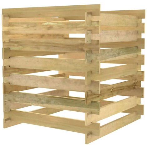 ASUPERMALL Composteur De Jardin à Lattes 90x90x90 Cm Bois De Pin Imprégné 4 ASUPERMALL Composteur De Jardin à Lattes 90x90x90 Cm Bois De Pin Imprégné – Image 4