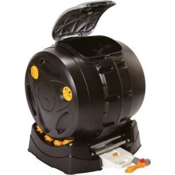 Composteur Rotatif Easy Mix 2en1 - HOZELOCK 4001 8000 - Garantie 3 Ans - Noir