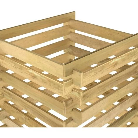 TRUE DEAL Composteur De Jardin à Lattes 90x90x90 Cm Bois De Pin Imprégné 5 TRUE DEAL Composteur De Jardin à Lattes 90x90x90 Cm Bois De Pin Imprégné – Image 5