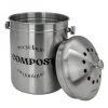 Composteur, Bac, Poubelle à Compost De Cuisine - 5 L - Inox - Linxor - Gris
