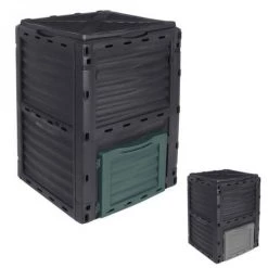 Composteur, Bac, Poubelle à Compost De Jardin - 300 L - Noir Et Vert - Linxor - Vert