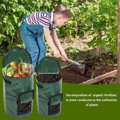 CHANCEY Sacs De Compost De Jardin,SEMAket Composteur, Poubelle à Compost Sacs à DéChets De Jardin Avec PoignéEs, Pliable Et RéUtilisable, Bac à Compost Organique éCologique Avec Adapté à La Cuisine, Au Jardin -Compostage Soldes 58677680 5