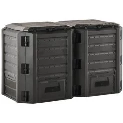 INLIFE Composteur De Jardin Noir 800 L - Noir -Compostage Soldes 58691586 3