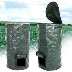 GALOZZOIT 2 Pièces Sacs De Compost - Bacs De Compost De PE De Fermentation Organique Écologique, Sacs Pour Déchets De Cuisine De Jardin, (2 Pièces, 35x60cm)
