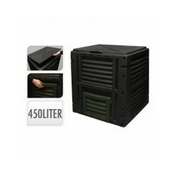 NO DISPONIBLE Boîte à Composit 450 L Couleur Noire 80x80x81cm Prgarden