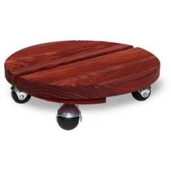 Louis Moulin Roule Plante BOIS Rond Rouge - 30 Cm - Bois
