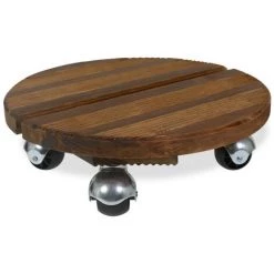 Louis Moulin Roule Plante BOIS Rond Naturel - 30 Cm - Bois