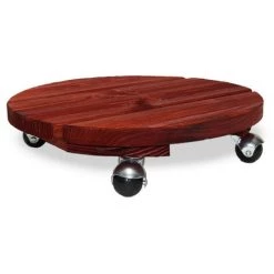 Louis Moulin Roule Plante BOIS Rond Rouge - 37,5 Cm - Bois
