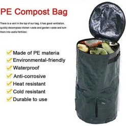 ILOVEMILAN Sacs à Compost, Poubelle à Compost, Sacs à Déchets De Jardin Poubelle À Compost Avec Poignées, Pliables Et Réutilisables 35x60cm -Compostage Soldes 61070296 4