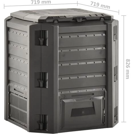 SUPERMARKET Composteur De Jardin Noir 380 L 5 SUPERMARKET Composteur De Jardin Noir 380 L – Image 5