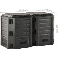 SUPERMARKET Composteur De Jardin Noir 800 L -Compostage Soldes 63678488 5