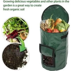 MONLY TSLBW Sacs De Compost De Jardin, Composteur, Poubelle à Compost Sacs à DéChets De Jardin Avec PoignéEs, Pliable Et RéUtilisable, Bac à Compost Organique éCologique Avec Adapté à La Cuisine, Au Jardin -Compostage Soldes 64579145 4