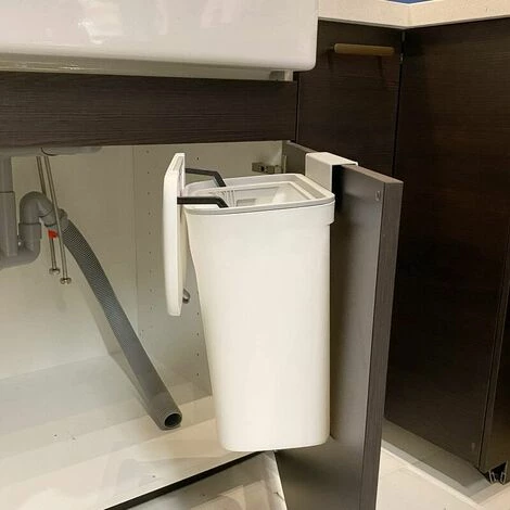 JOORRT Bac à Compost De Cuisine D'intérieur Scellé Avec Couvercle Pour Déchets Alimentaires, Petite Poubelle De Cuisine Avec Couvercle, Poubelle Suspendue Pour Porte D'armoire De Cuisine Ou Sous évier, 9L Blanc 3 JOORRT Bac à Compost De Cuisine D'intérieur Scellé Avec Couvercle Pour Déchets Alimentaires, Petite Poubelle De Cuisine Avec Couvercle, Poubelle Suspendue Pour Porte D'armoire De Cuisine Ou Sous évier, 9L Blanc – Image 3
