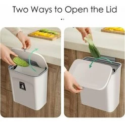 JOORRT Bac à Compost De Cuisine D'intérieur Scellé Avec Couvercle Pour Déchets Alimentaires, Petite Poubelle De Cuisine Avec Couvercle, Poubelle Suspendue Pour Porte D'armoire De Cuisine Ou Sous évier, 9L Blanc 8 JOORRT Bac à Compost De Cuisine D'intérieur Scellé Avec Couvercle Pour Déchets Alimentaires, Petite Poubelle De Cuisine Avec Couvercle, Poubelle Suspendue Pour Porte D'armoire De Cuisine Ou Sous évier, 9L Blanc -Compostage Soldes 64836670 4
