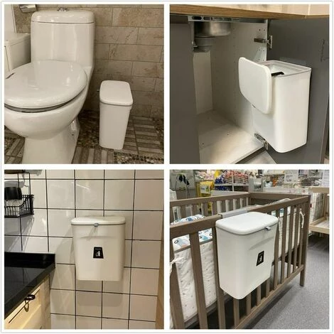 JOORRT Bac à Compost De Cuisine D'intérieur Scellé Avec Couvercle Pour Déchets Alimentaires, Petite Poubelle De Cuisine Avec Couvercle, Poubelle Suspendue Pour Porte D'armoire De Cuisine Ou Sous évier, 9L Blanc 5 JOORRT Bac à Compost De Cuisine D'intérieur Scellé Avec Couvercle Pour Déchets Alimentaires, Petite Poubelle De Cuisine Avec Couvercle, Poubelle Suspendue Pour Porte D'armoire De Cuisine Ou Sous évier, 9L Blanc – Image 5