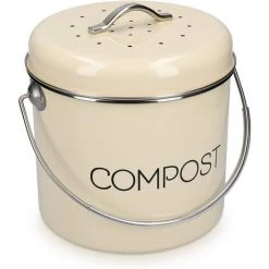 OCXIN Poubelle à Compost De Cuisine En Acier Inoxydable Poubelle à Compost Poubelle à Compost De Cuisine Poubelle à Compost Filtre à Charbon Inclus