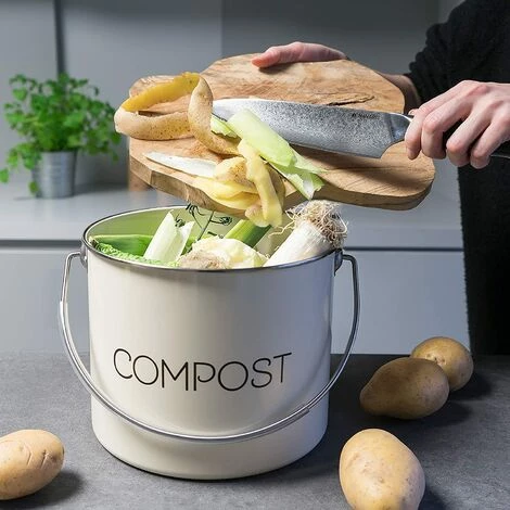 OCXIN Poubelle à Compost De Cuisine En Acier Inoxydable Poubelle à Compost Poubelle à Compost De Cuisine Poubelle à Compost Filtre à Charbon Inclus 2 OCXIN Poubelle à Compost De Cuisine En Acier Inoxydable Poubelle à Compost Poubelle à Compost De Cuisine Poubelle à Compost Filtre à Charbon Inclus – Image 2