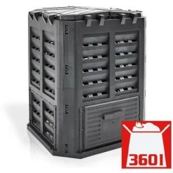 Hecht 3060 Composteur Pour Jardin 360L Déchets De Pelouse Boite De Compostage 69 X 69 X 84 Cm