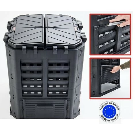 Hecht 3060 Composteur Pour Jardin 360L Déchets De Pelouse Boite De Compostage 69 X 69 X 84 Cm 4 Hecht 3060 Composteur Pour Jardin 360L Déchets De Pelouse Boite De Compostage 69 X 69 X 84 Cm – Image 4