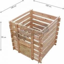 CIHB Composteur En Bois De Douglas Naturel 700 Litres Beige - Beige -Compostage Soldes 8114538 3