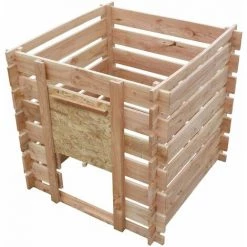 CIHB Composteur En Bois De Douglas Naturel 700 Litres Beige - Beige -Compostage Soldes 8114538 4